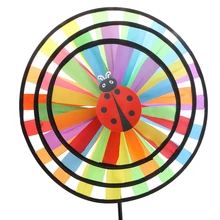 1 шт. красочные радужные тройные колеса ветер Spinner мельница для сада Двор Открытый Декор развлечения