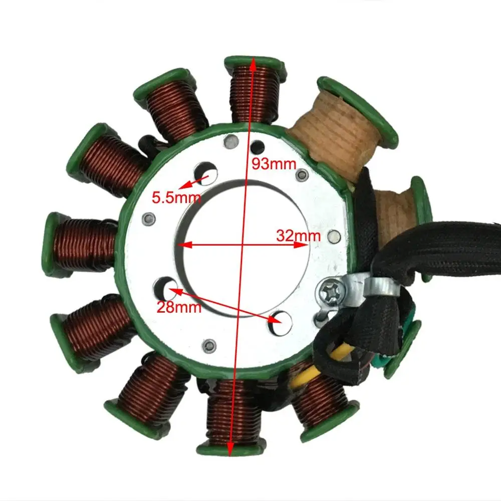 TDPRO 11 полюс МАГНЕТО СТАТОР Pad провода катушки для 200CC 250CC воздушный водный двигатель Bashan Taotao ATV Quad Багги-скутер Грязь велосипед ямы