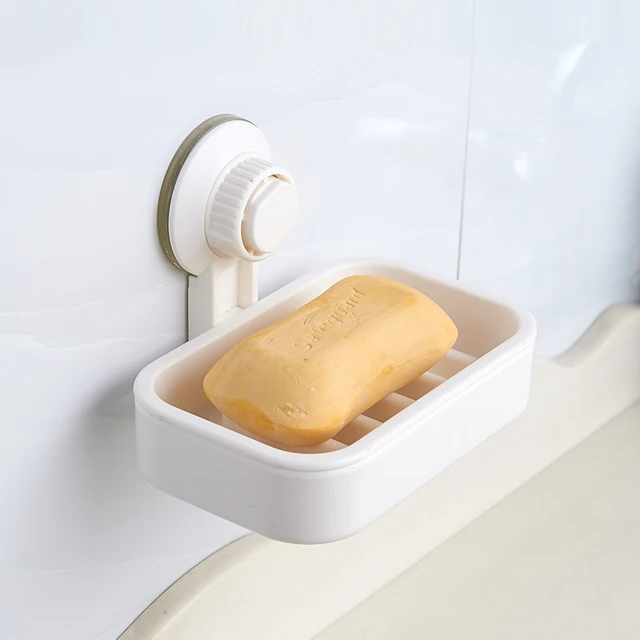 Suction Soap Dish Shower Suction Cup Soap Holder Bathroom Accessories Kitchen Counter Sink Tub