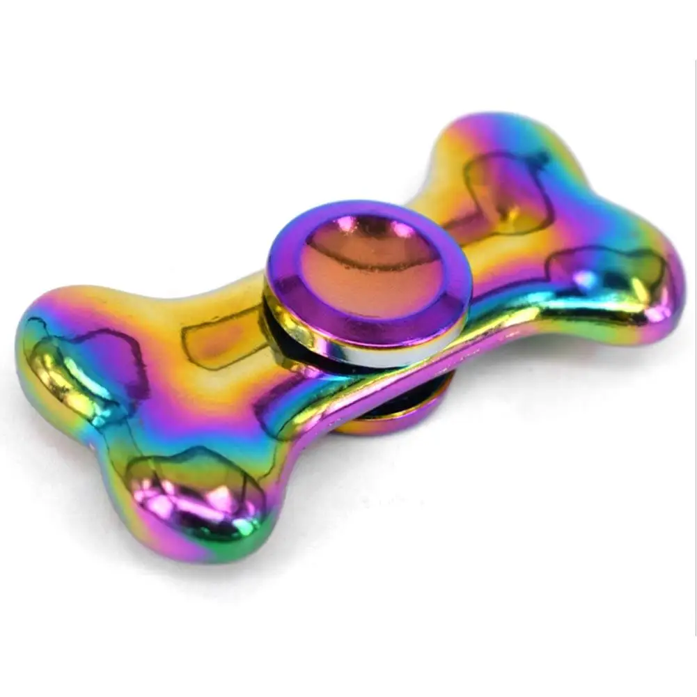100x Rainbow Stainless Metal Tri Hand Spinner Fidget Bearing EDC Toy Finger T5 