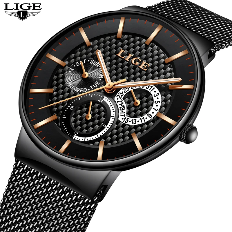 

2018 Fashion Mens Watches Top Brand Luxury Quartz Watch Men Casual Slim Mesh Steel Date Waterproof Sport Watch Relogio Masculino