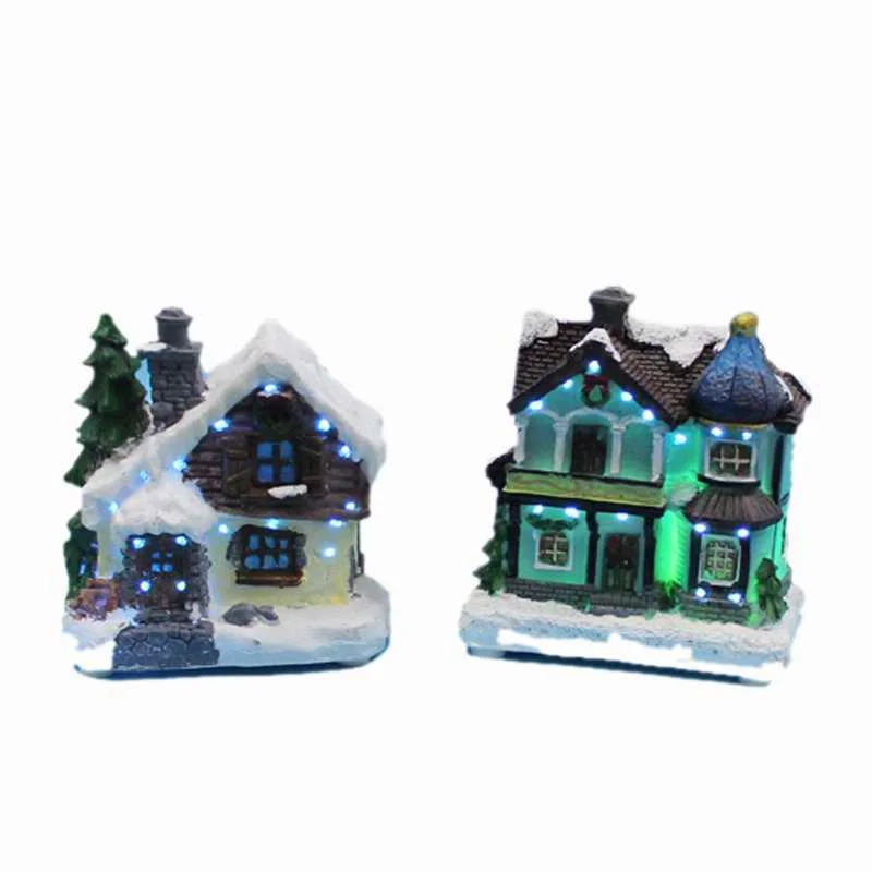 Christmas Decor_house village with fiber optic led light set 2 (2)