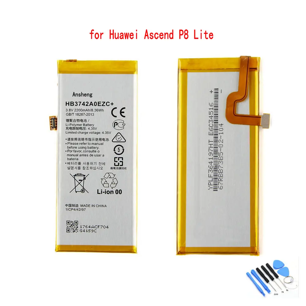

100% NEW Original 2200mAh HB3742A0EZC+Battery For Huawei Ascend P8 Lite 2016 TAG-L21 L22 L23 L01 L03 L13 Mobile Phone