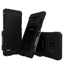 Kickstand Stainless Metal 304 Flip Case For Samsung Galaxy Note 8 Shockproof Note8 Sport Cover Plastic Silicon Case Slim Shell