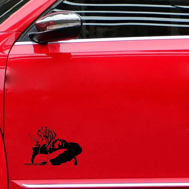 YJZT 17,8 см* 11,9 см Курт Кобейн рок певец виниловые наклейки для автомобиля моделирование черный/серебристый C13-000634