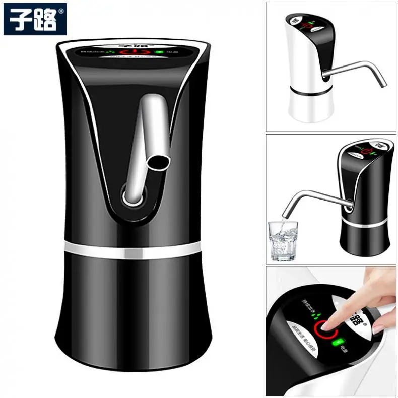 

ZILU Touch-tone Wireless Rechargeable Electric Dispenser Water Pump with Child Lock and USB Cable for 4.5L-18.9L Barrelled Water