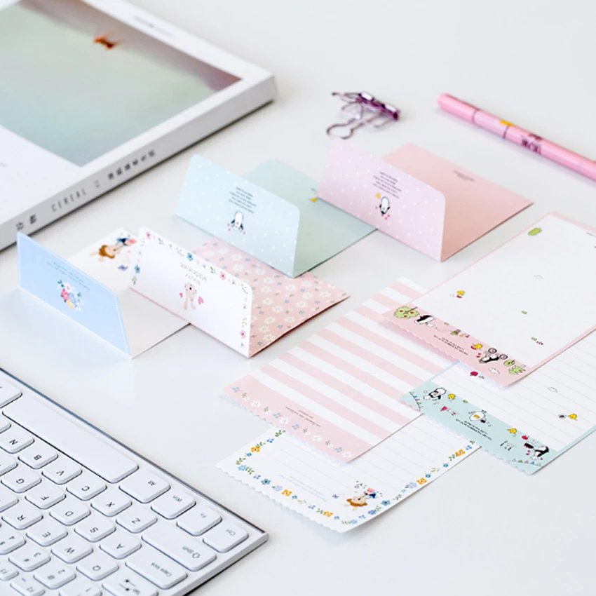 

30set/lot 92*135mm Mini Paper Writing Letter Invitation Message Letter Paper Stationery With Envelope