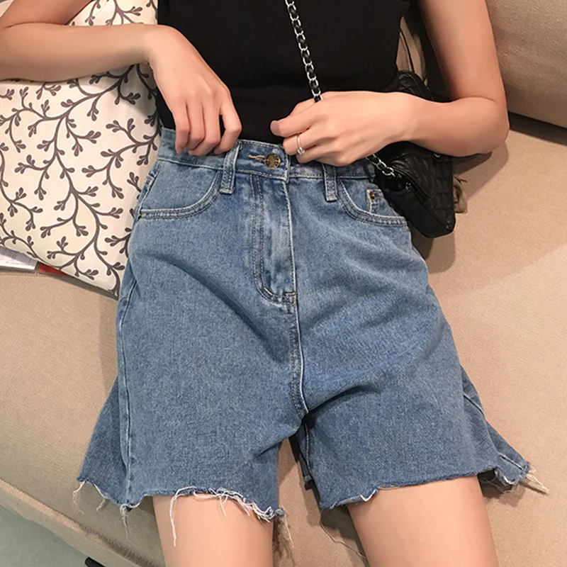 

2006# 1/2 Length Wide Legs Loose Denim Maternity Shorts Summer Belly Short Jeans Clothes for Pregnant Women Pregnancy Clothing