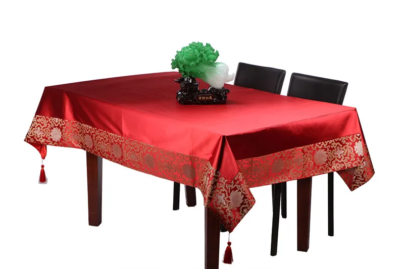 

Plain Patchwork Tapestry Chinese Decorative Tablecloth Rectangular Square Christmas Dinner Table Cover Luxury Damask Table Cloth