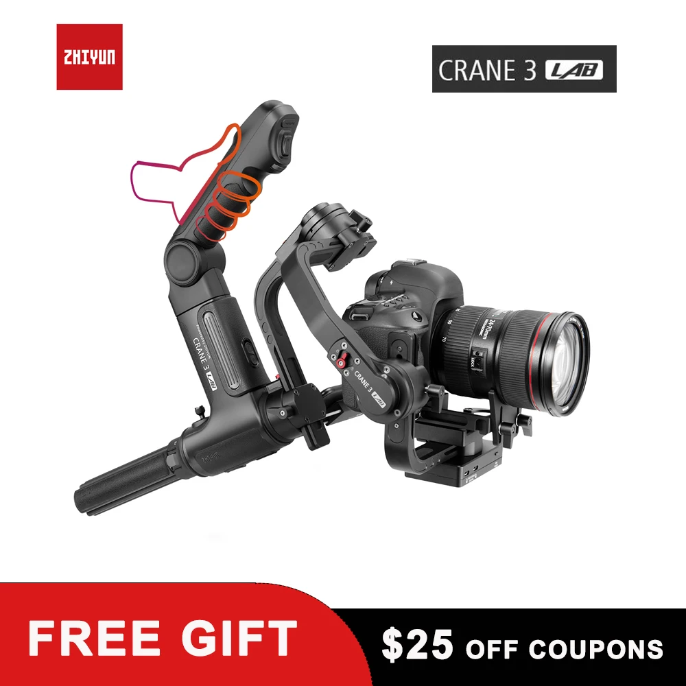 

ZHIYUN Crane 3 Lab for Canon Sony Nikon Handheld DSLR Gimbal , 1080P Image Transmission Gimble for Mirrorless Camera Stabilizer