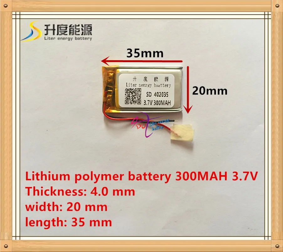 3,7 V литий-полимерный аккумулятор 042035 402035 300MAH MP3 MP4 MP5 батарея Bluetooth гарнитура батарея