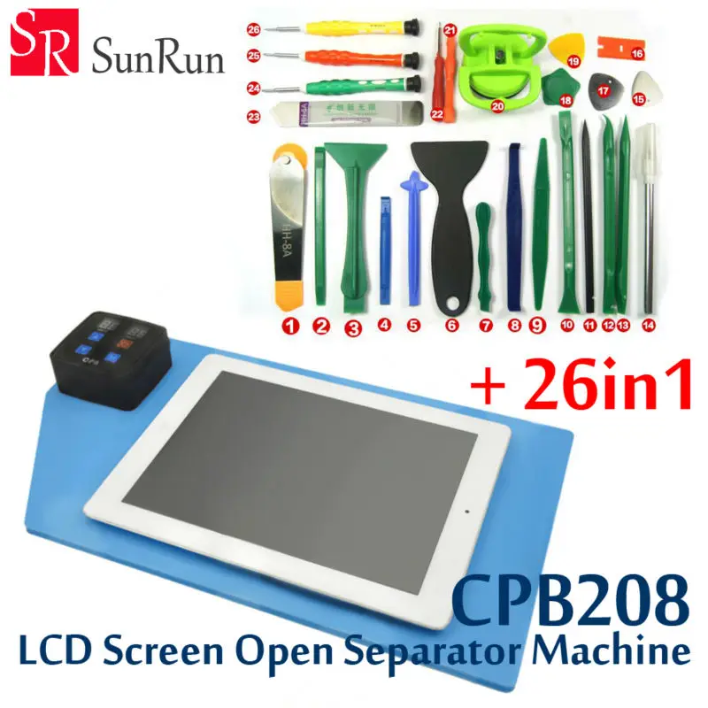 

26 in 1 lcd open tools + CPB LCD Screen Open Separate Machine Repair Tool CPB208 for Iphone Samsung Mobile Phone Ipad Tablet