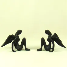 Абстрактный стиль чугунные Близнецы фигурка Ангела ручной работы металлические сестры статуя Феи народный домашний Декор подарок на день рождения ремесло орнамент