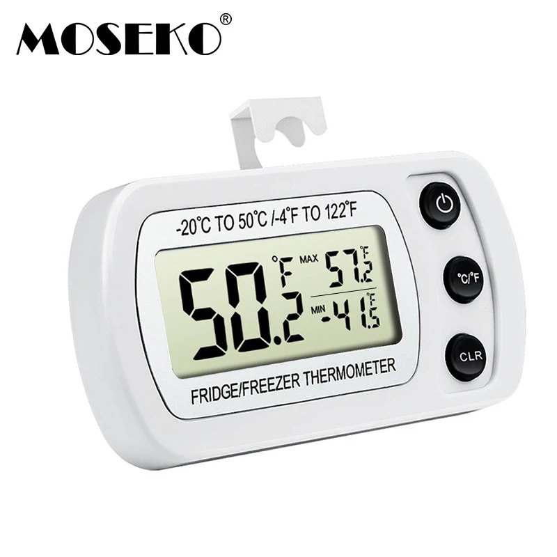 MOSEKO Waterproof Digital Kitchen Refrigerator Thermometer Fridge