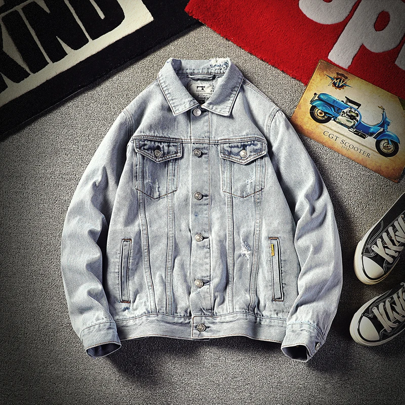 

Spring and autumn men's denim jacket new Korean fashion jacket men's wear handsome students put on clothes