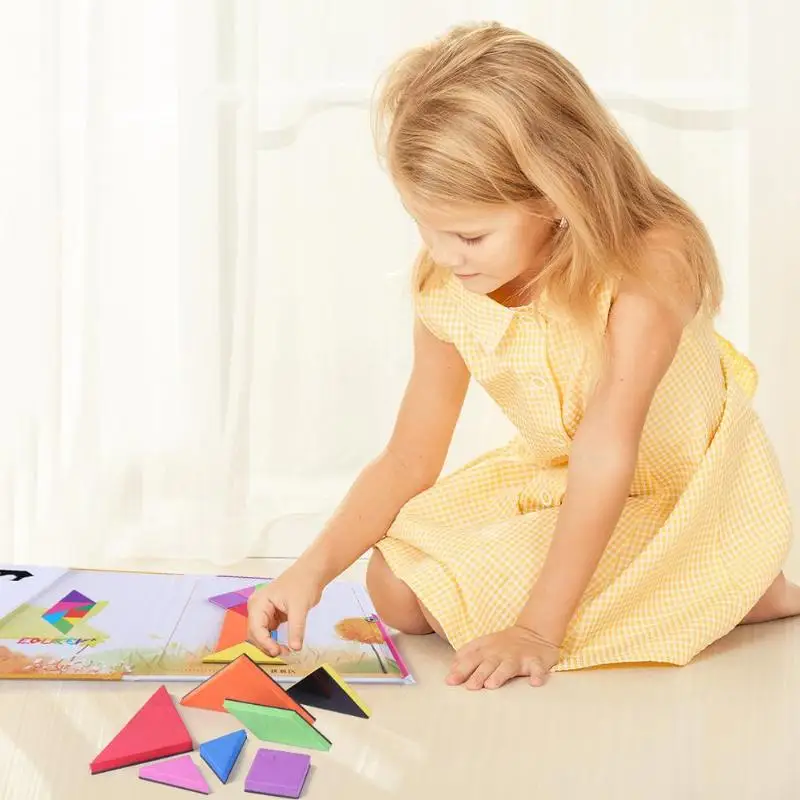 150 шт. Магнитные пазлы Tangram детские игрушки вызов ваш IQ Волшебная Книга набор новорожденных раннего развития деятельности книги для детей Gi