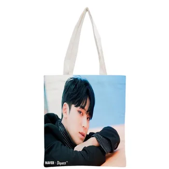 

Handbag Korea-Pop Mingyu printing canvas tote bag Reusable Foldable Canvas Women Bags 30x35cm custom your image