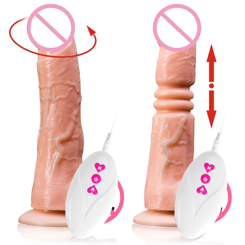 Beste DopaMonkey Telescopische trillingen dildo swing intelligente verwarming functie Zuignap Speeltjes voor Vrouw Vibrator swing Dildo