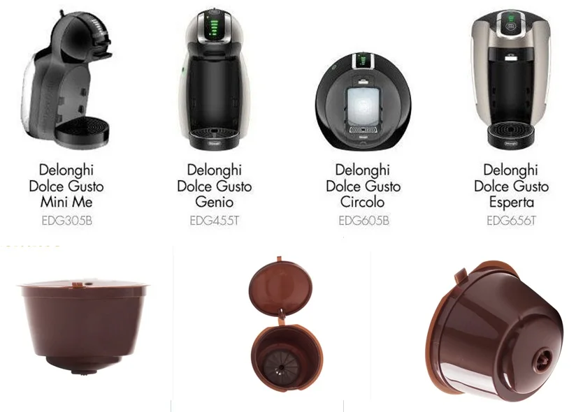 3 Pieces Refillable Coffee Capsule Reusable Filter for Nescafe Dolce