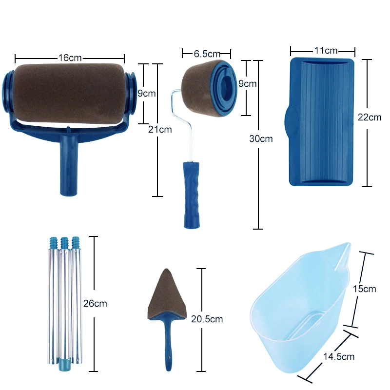 8 in1 Краски кисть инструмент набор для бегунов Pro ролик с кистью стекались станок Ручка инструмент для офисных помещений, комнатные стены Краски ing ролик для нанесения краски