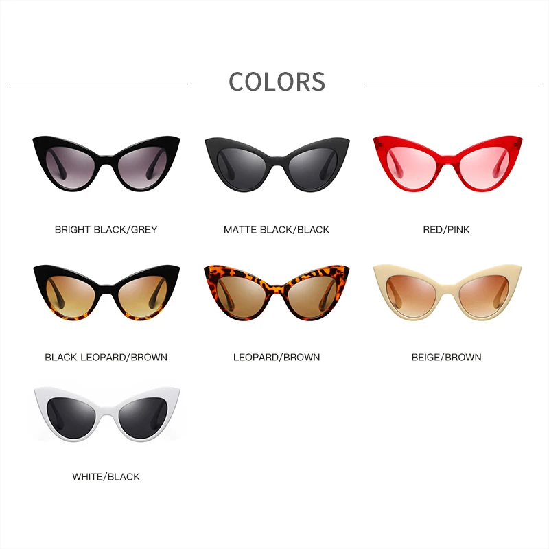 Fashion Women Sunglass 2019 Cute Cat  Eye Glasses For Woman Sunglasses Cateye Retor Lady Shades Pink Goggle UV400 Oculos De sol
