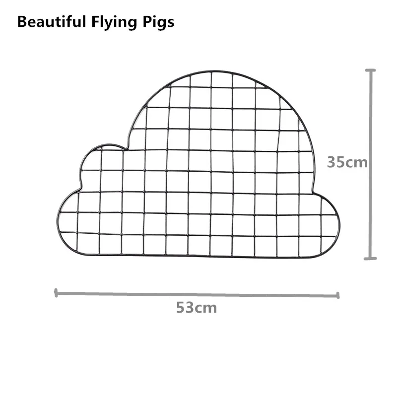Украшение дома сетка фото стена облако девушка общежитии спальня Лен Веревка клип Висячие Без ногтей комнаты стены украшения детей - Цвет: Black Cloud