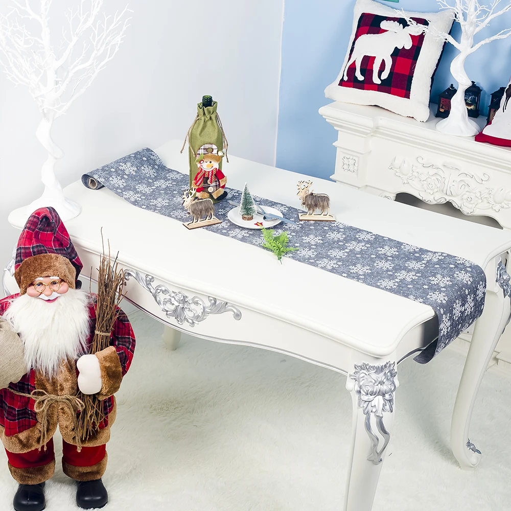 30x270 см Снежинка, рождественская елка, настольные дорожки, украшение для стола для домашнего ужина, вечерние, свадебные, рождественские украшения, золото