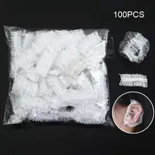 Горячий 100 шт прозрачный наушник краска для волос одноразовый шампунь водонепроницаемые пластиковые Наушники быстрая