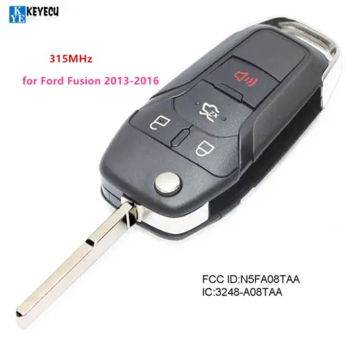 

Keyecu New Replacement Smart Remote Flip Key Keyless Entry Fob 315MHz 4Buttons For Ford Fusion 2013-2015 FCC ID: N5F-A08TAA