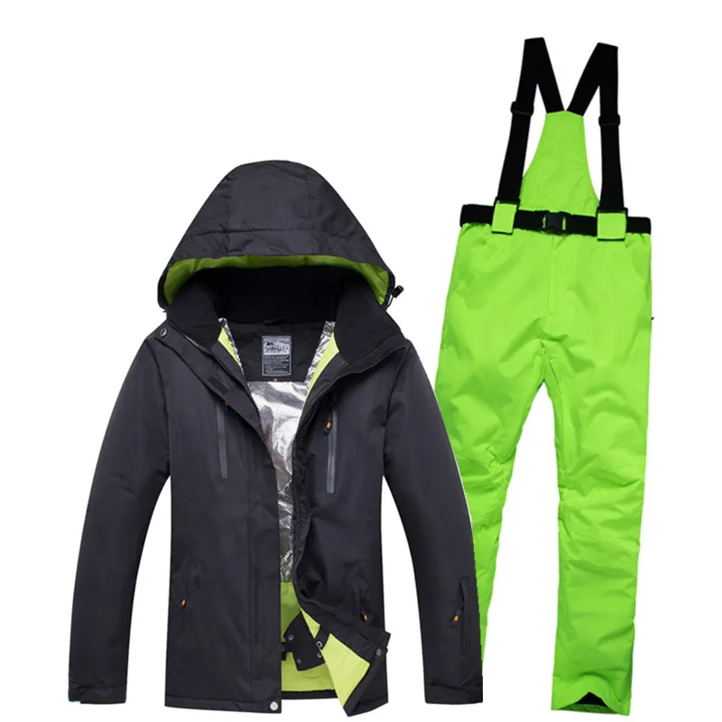 Мужские и женские ветрозащитные водонепроницаемые теплые мужские зимние штаны, комплекты для катания на лыжах и сноуборде, лыжный костюм, мужская куртка