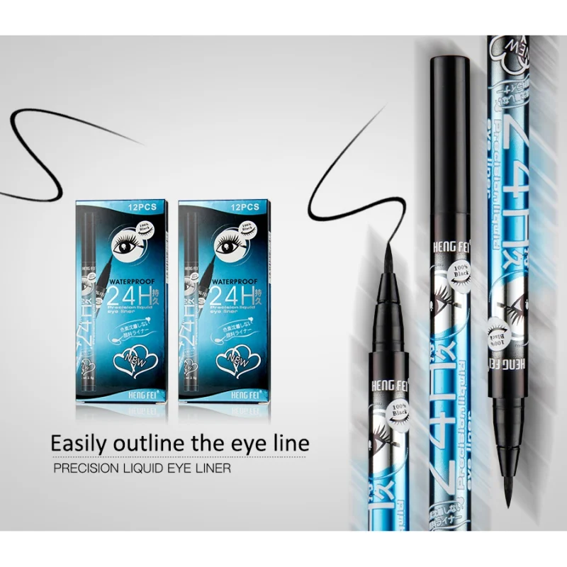 Для женщин Профессиональная Косметика Eye Liner быстросохнущая глаза макияж Водонепроницаемый ручка Eyeliner ЧЕРНЫЙ