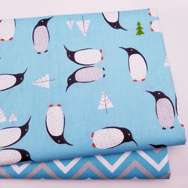 Прекрасный Пингвин хлопок саржевая ткань с принтом хлопок Лоскутная Ткань для DIY швейный материал для стеганых изделий для ребенка и ребенка