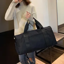 Новая однотонная простая короткая дорожная сумка унисекс багаж для досуга, легкая спортивная сумка, практичная Большая вместительная сумка