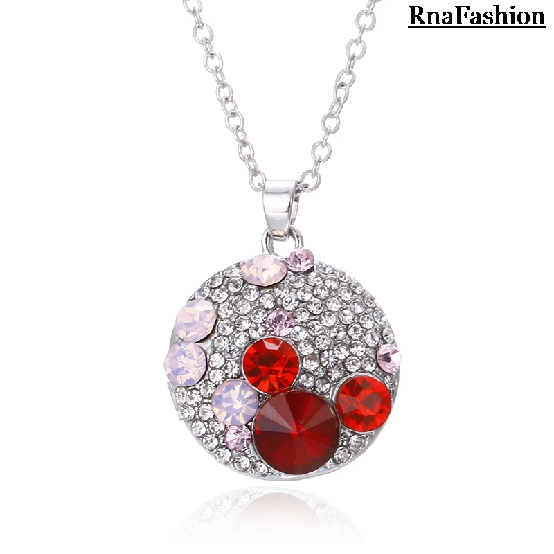 RNAFASHION ювелирные изделия кулон ожерелье Голова Микки круглый полный горный