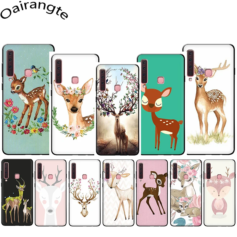 Мягкий чехол с милым оленем для Samsung Galaxy A5 A6 A7 A8 A9 A10S A20S A30S A40S A50S A60 A70 J6 | Мобильные
