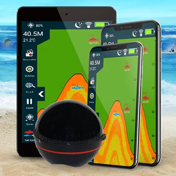 Erchang Portable Wireless Sonar Sensor Fish Finder for Lake Sea Fishing Sonar Depth Finder Transducer Sonar For Fishing bluetooth fish finder sea fish detect device for ios for android 25m 80ft sonar fishfinder wireless fishing detector top quality