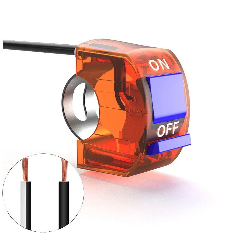 QIPO 1 шт., 2 или 3 провода, руль мотоцикла, разъем вкл/выкл, кнопочный переключатель для Светодиодный светильник на голову, противотуманный светильник, двигатель мотоцикла - Цвет: 2 Wires