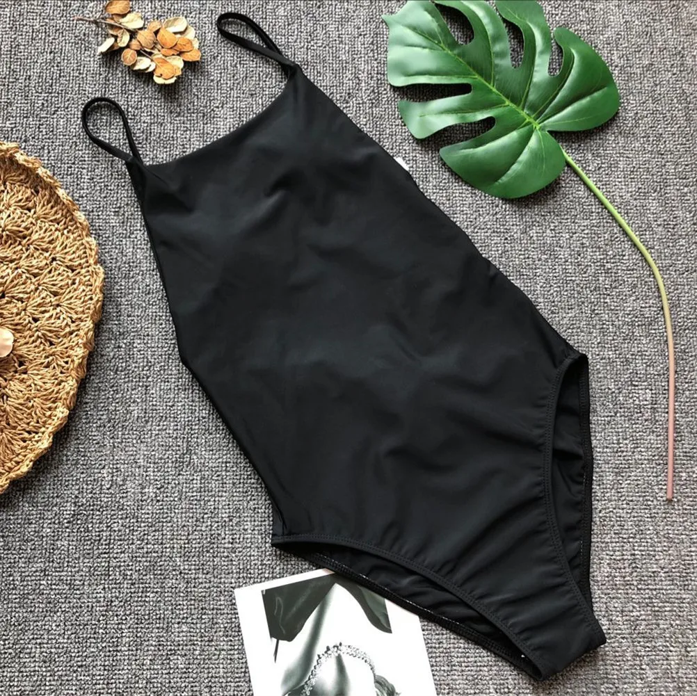 

2019 Swimwear Women One Piece Swimsuit Bathing Suit Solid Bodysuit Female Beachwear Swimming Suit For Women Monokini