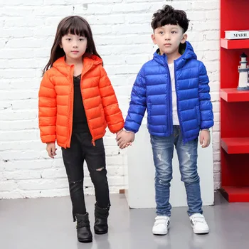 

Boys Winter Jacket 2018 New Brand Hooded Kids Girls Winter Coat Long Sleeve WindProof Children Down Coat Outwear Warm 3-16 Years
