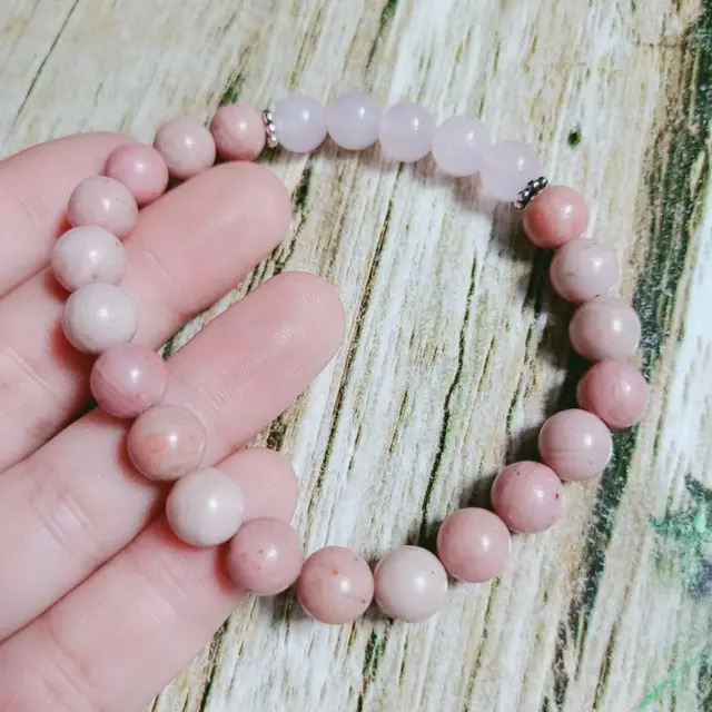 Bracelet Rhodonite Et Pierre De Lune