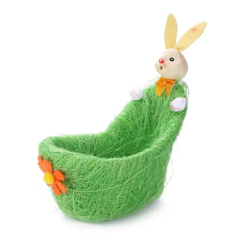 Милые 3D цветок пасхальные корзины конфеты, снек Яйцо сумка для детей подарки кролик Декор предмет интерьера, Украшение DIY игрушки для детей