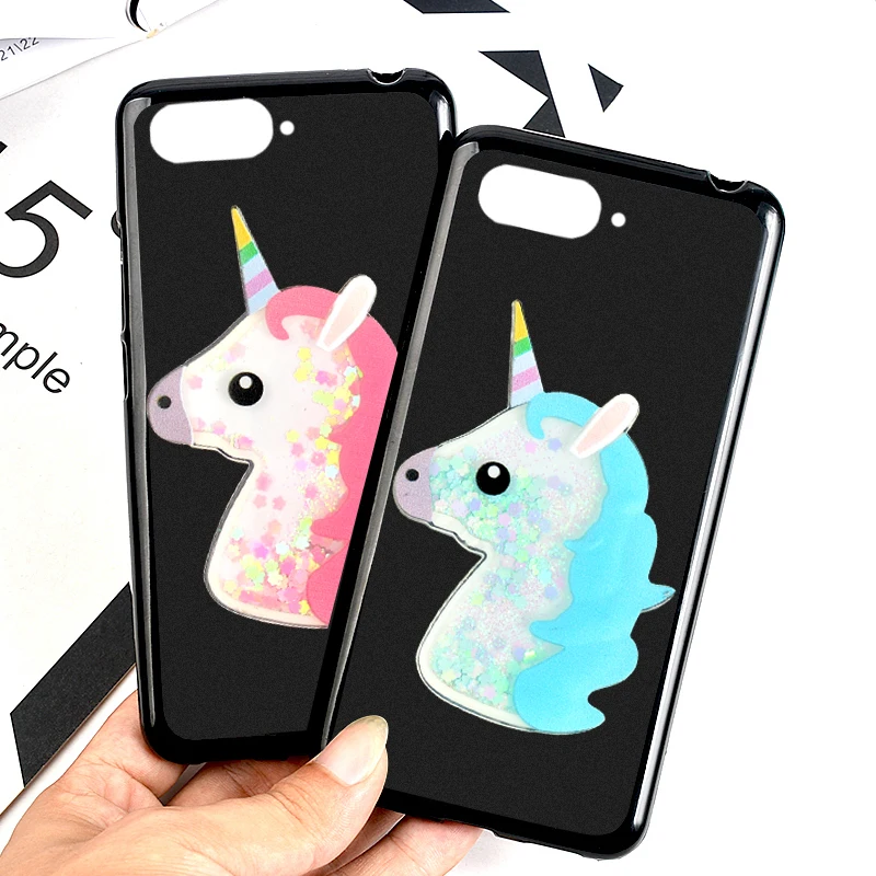 For Huawei Honor 7A Case Cover for Huawei Y6 Prime 2018 Cases Y6 2018 Liquid Quicksand Owl Unicorn Wine glass Phone Bags