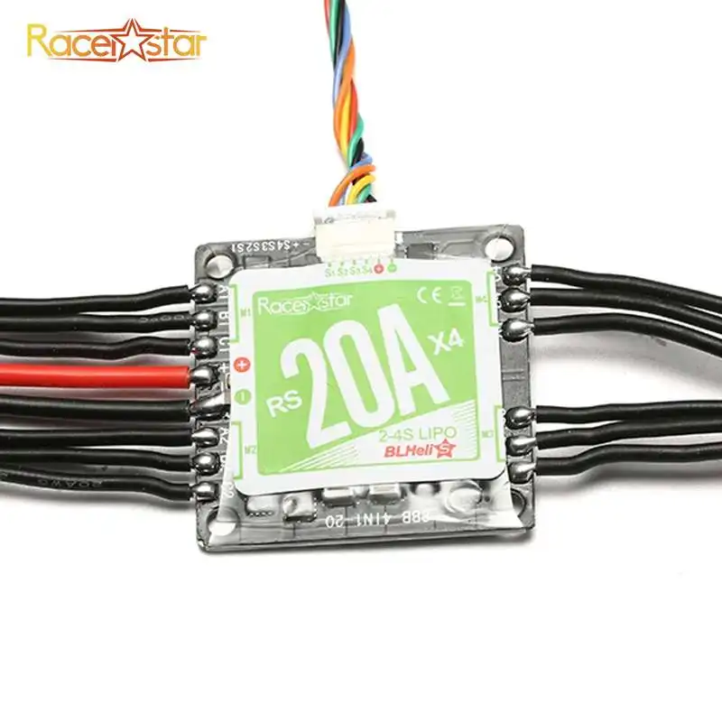 Racerstar RS20Ax4 20A 4 в 1 Blheli_S Opto ESC 2-4S поддержка Oneshot42 Multishot для FPV Racer