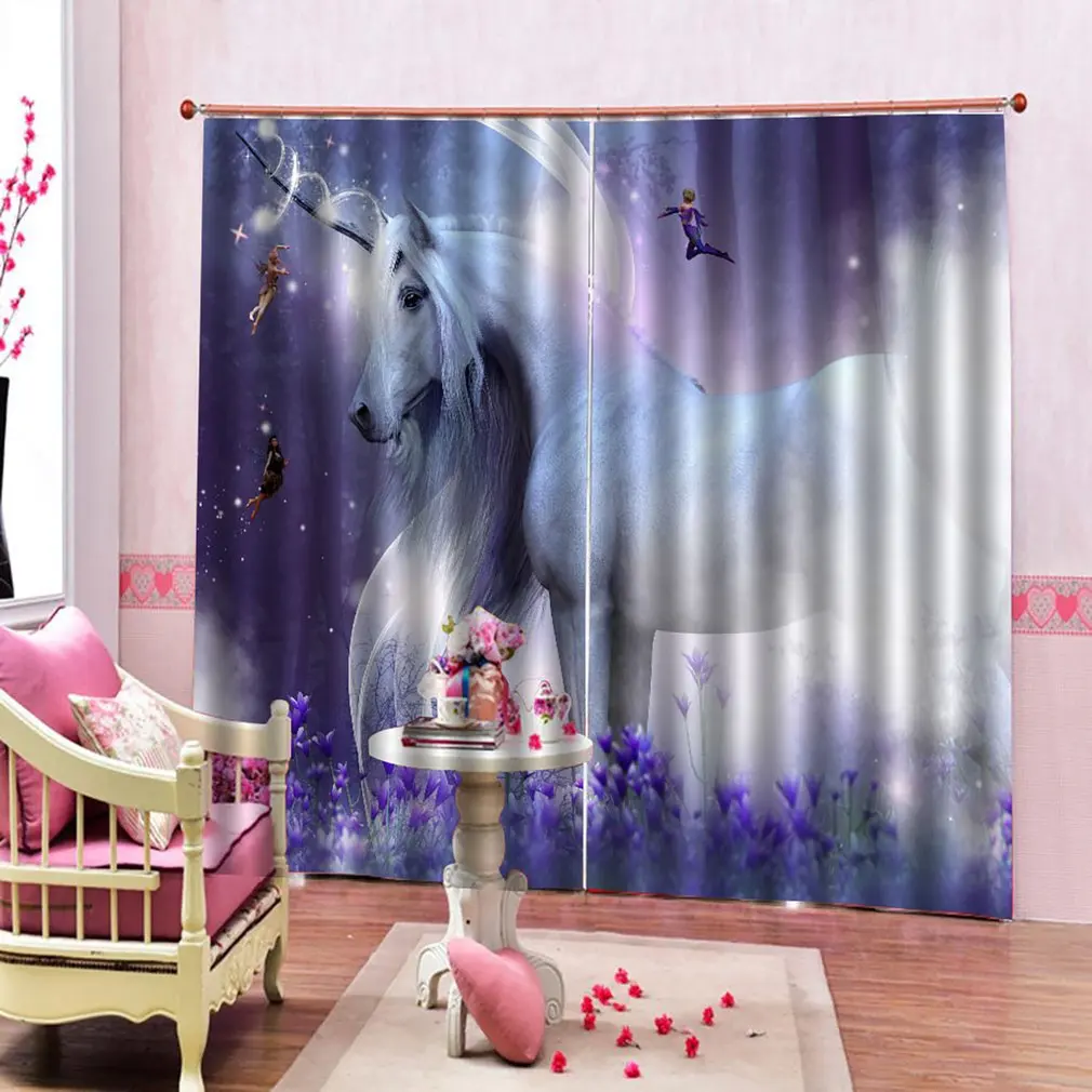 Оконные шторы 150*166 см трендовые гостиная спальня BlackoutDreamy лошадь шторы с печатью комнаты 3d шторы