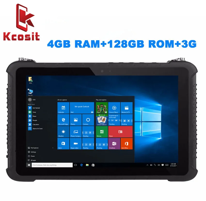 

Industrial Rugged Tablet PC Waterproof Dustproof Mobile Computer Windows 10 Home 10.1" 4GB RAM 128GB SSD GPS High precision 3G