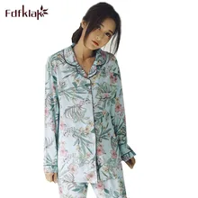 Fdfklak пижамные комплекты Для женщин модный принт Двойка комплект пижама с длинными рукавами пижамный комплект Женский Ночное Pijama