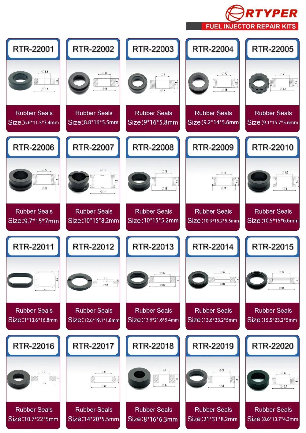 rubber seals 22001-22020