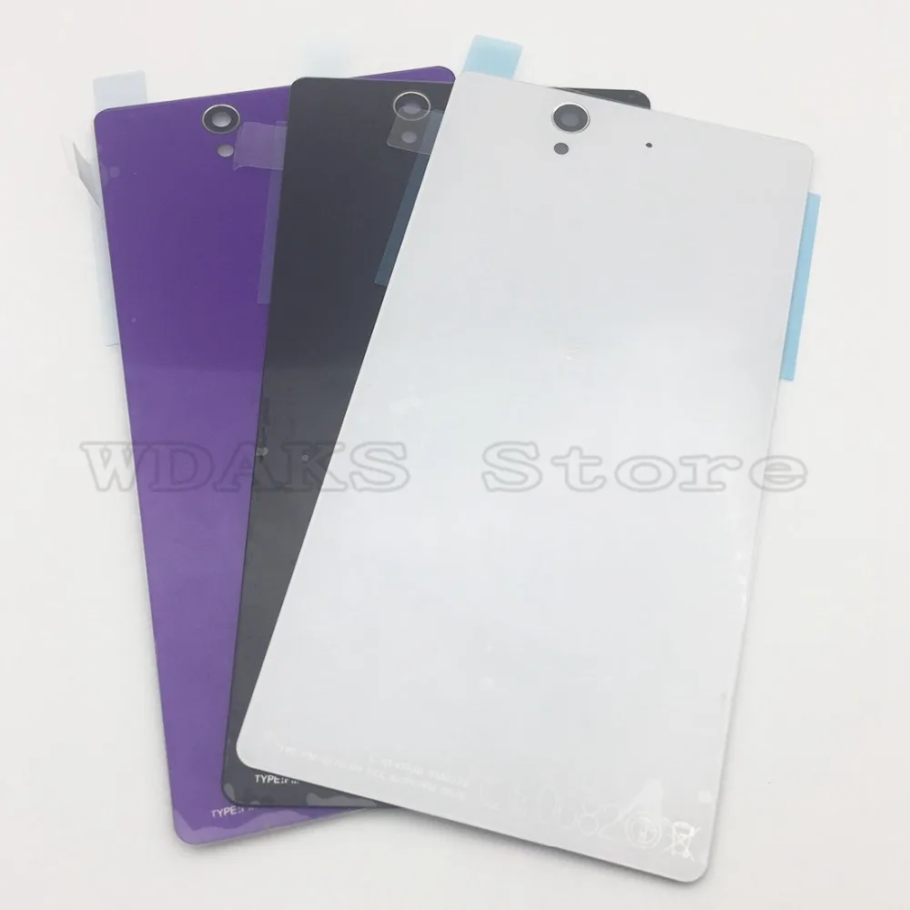

Back Glass battery Cover For Sony xperia Z L36H L36 L36i C6603 C6602 Back Cover Door housing Case With NFC Antenna Sticker