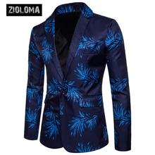 ZIOLOMA, Мужская одежда, Цветочный, Мужской Блейзер, вечерние, приталенный, роскошный пиджак, с зубчатым отворотом