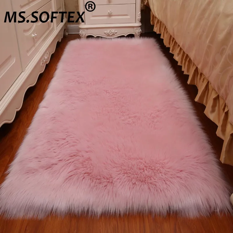 MS. Softex коврики из искусственной овчины Подушка из искусственного меха квадратной формы коврик для спальни